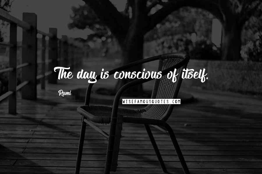 Rumi Quotes: The day is conscious of itself.