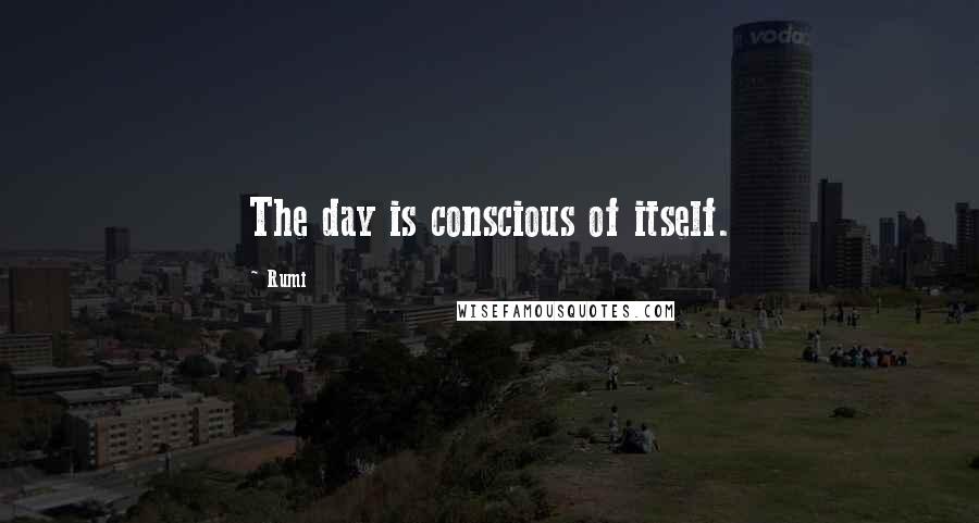 Rumi Quotes: The day is conscious of itself.