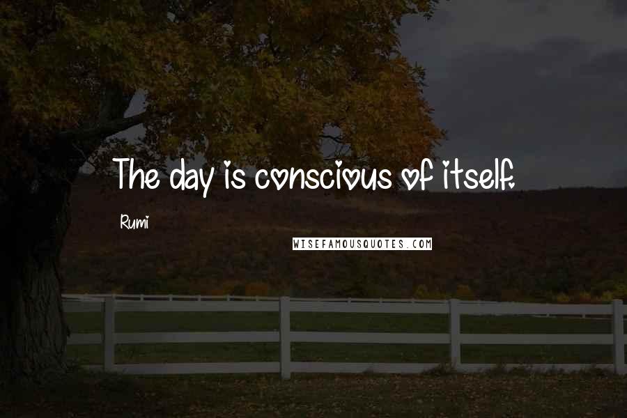 Rumi Quotes: The day is conscious of itself.