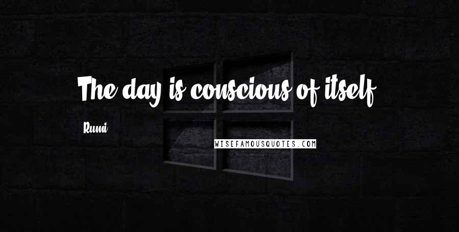 Rumi Quotes: The day is conscious of itself.