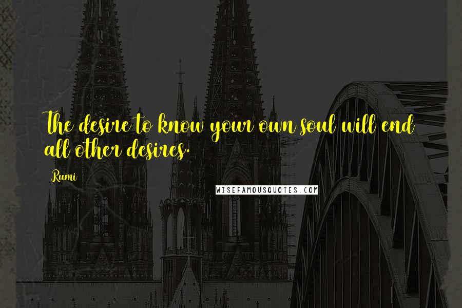 Rumi Quotes: The desire to know your own soul will end all other desires.