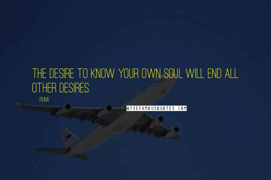Rumi Quotes: The desire to know your own soul will end all other desires.