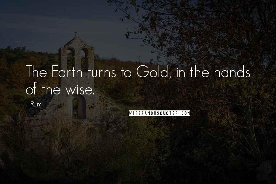 Rumi Quotes: The Earth turns to Gold, in the hands of the wise.