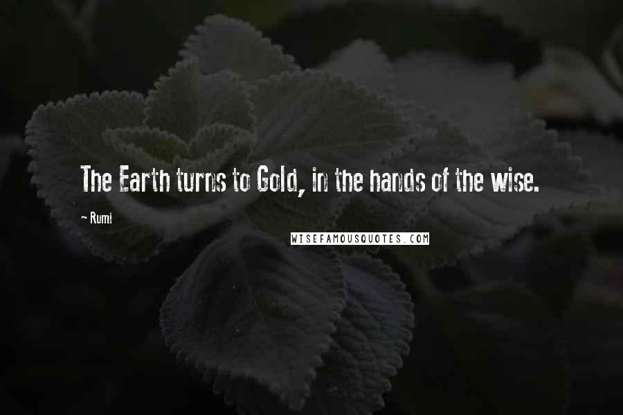 Rumi Quotes: The Earth turns to Gold, in the hands of the wise.