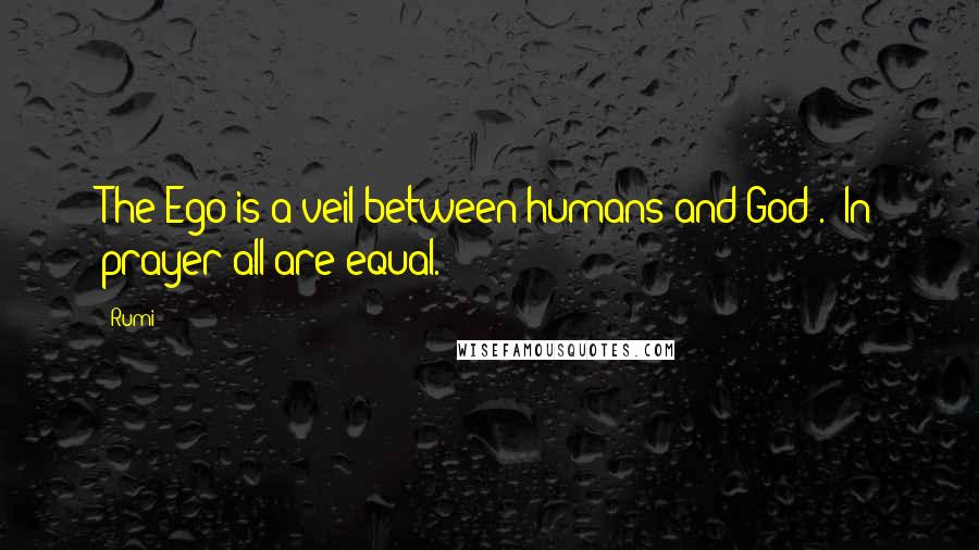 Rumi Quotes: The Ego is a veil between humans and God'.""In prayer all are equal.
