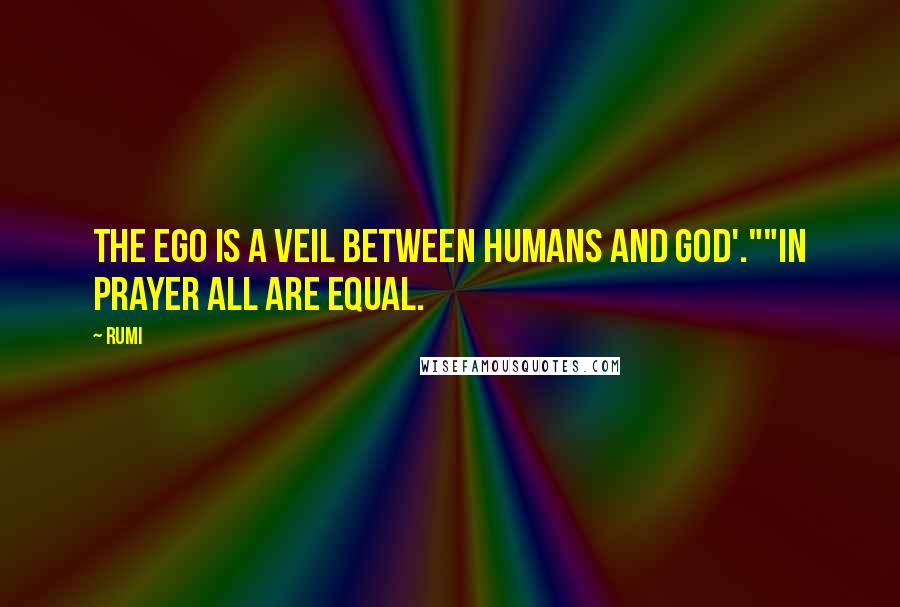 Rumi Quotes: The Ego is a veil between humans and God'.""In prayer all are equal.