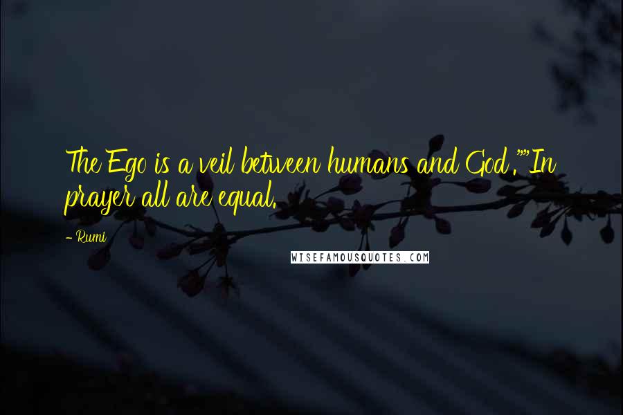 Rumi Quotes: The Ego is a veil between humans and God'.""In prayer all are equal.