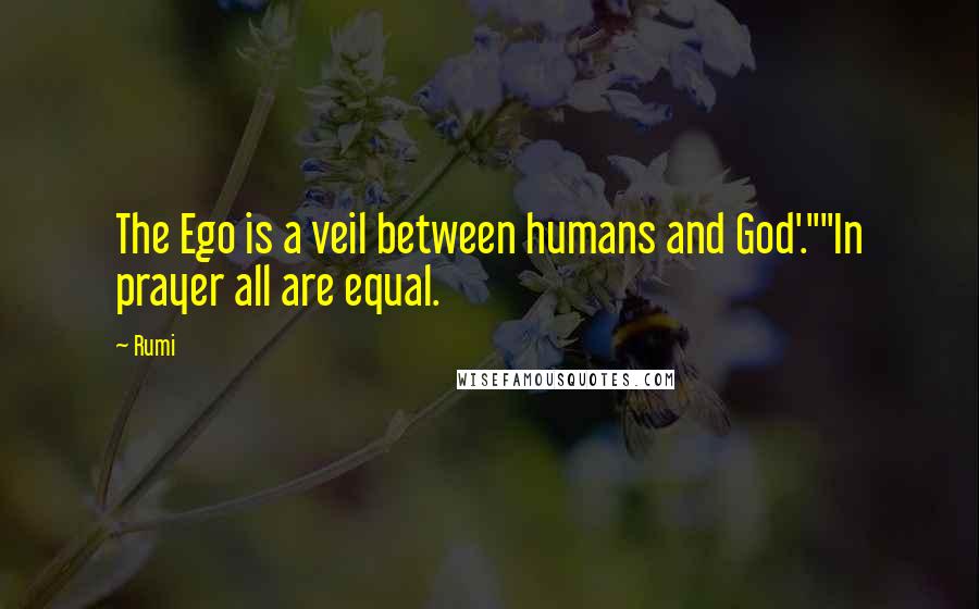 Rumi Quotes: The Ego is a veil between humans and God'.""In prayer all are equal.