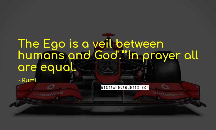 Rumi Quotes: The Ego is a veil between humans and God'.""In prayer all are equal.