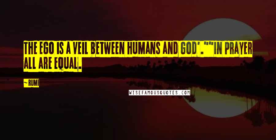 Rumi Quotes: The Ego is a veil between humans and God'.""In prayer all are equal.