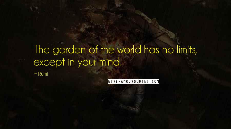 Rumi Quotes: The garden of the world has no limits, except in your mind.