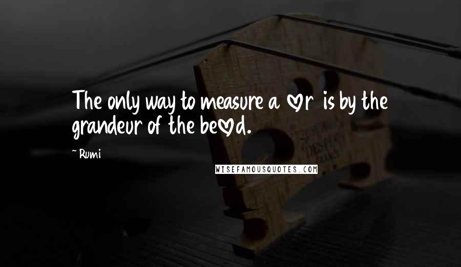 Rumi Quotes: The only way to measure a lover  is by the grandeur of the beloved.