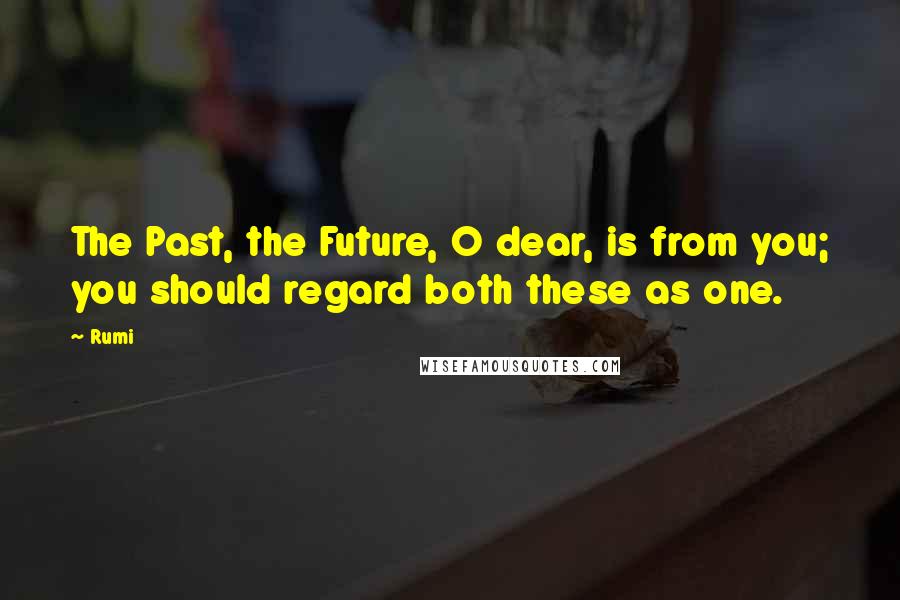 Rumi Quotes: The Past, the Future, O dear, is from you; you should regard both these as one.