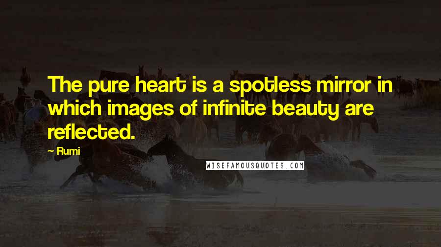 Rumi Quotes: The pure heart is a spotless mirror in which images of infinite beauty are reflected.