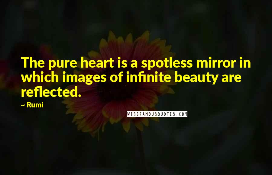 Rumi Quotes: The pure heart is a spotless mirror in which images of infinite beauty are reflected.