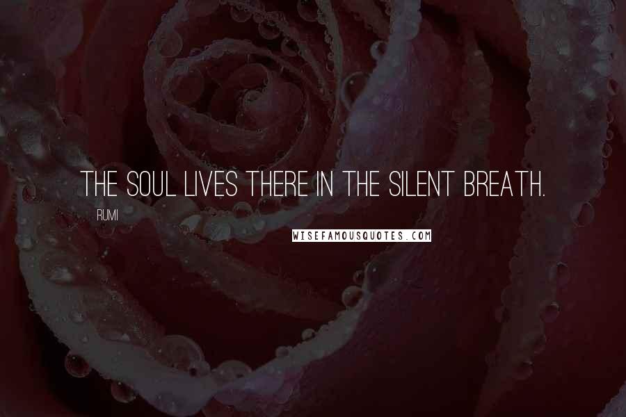 Rumi Quotes: The soul lives there in the silent breath.