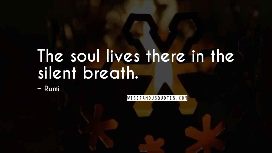 Rumi Quotes: The soul lives there in the silent breath.