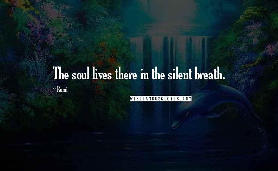 Rumi Quotes: The soul lives there in the silent breath.