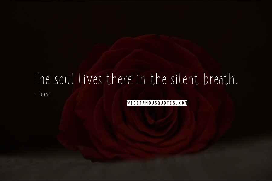 Rumi Quotes: The soul lives there in the silent breath.