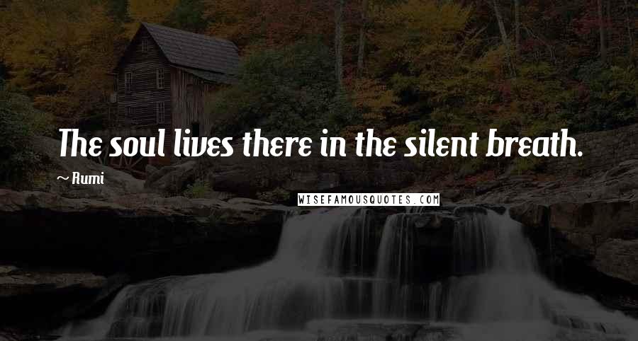 Rumi Quotes: The soul lives there in the silent breath.