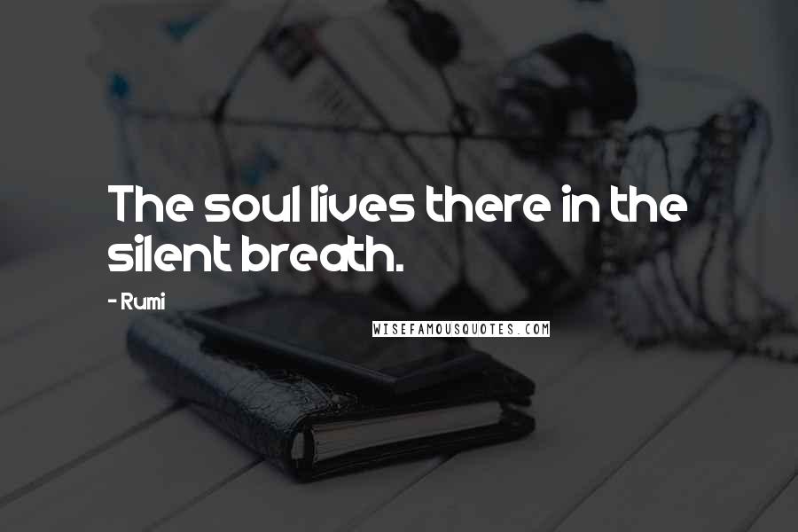 Rumi Quotes: The soul lives there in the silent breath.