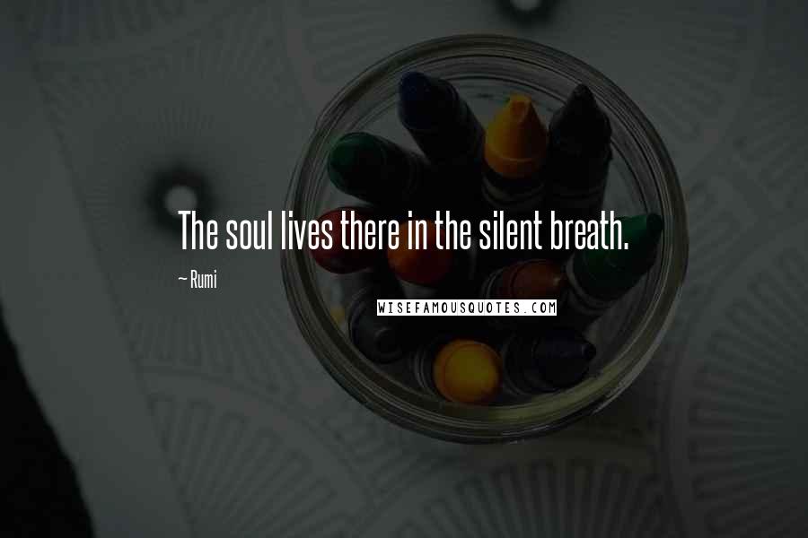 Rumi Quotes: The soul lives there in the silent breath.