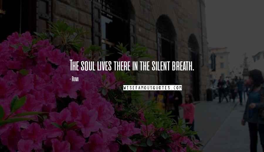 Rumi Quotes: The soul lives there in the silent breath.