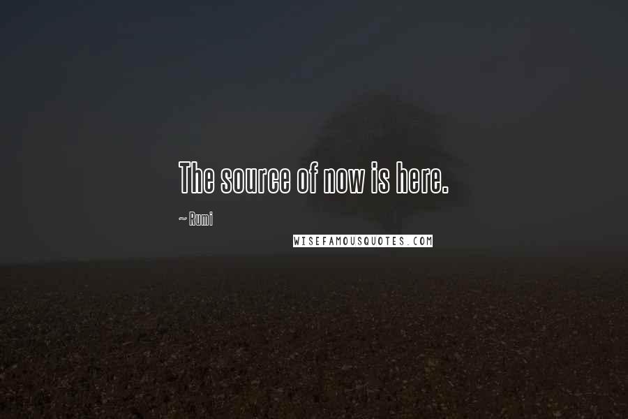 Rumi Quotes: The source of now is here.