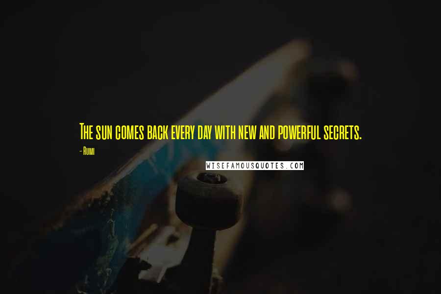Rumi Quotes: The sun comes back every day with new and powerful secrets.
