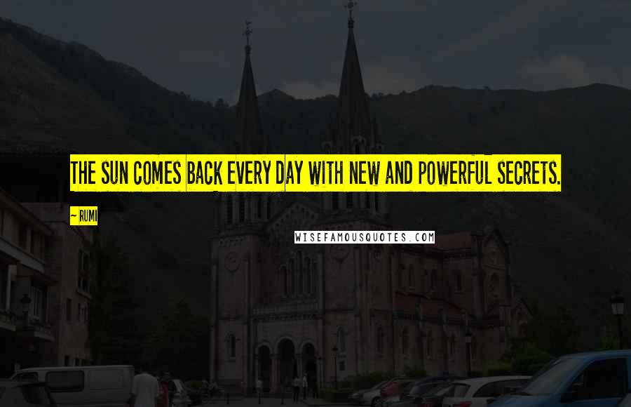 Rumi Quotes: The sun comes back every day with new and powerful secrets.