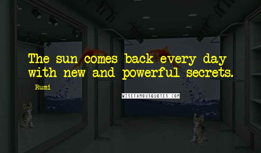 Rumi Quotes: The sun comes back every day with new and powerful secrets.