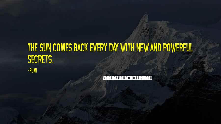 Rumi Quotes: The sun comes back every day with new and powerful secrets.