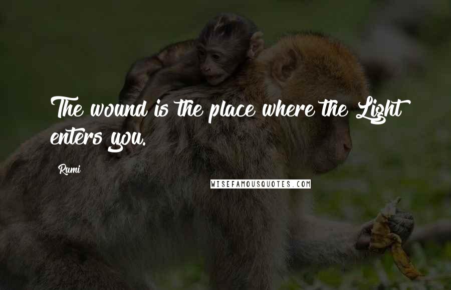 Rumi Quotes: The wound is the place where the Light enters you.