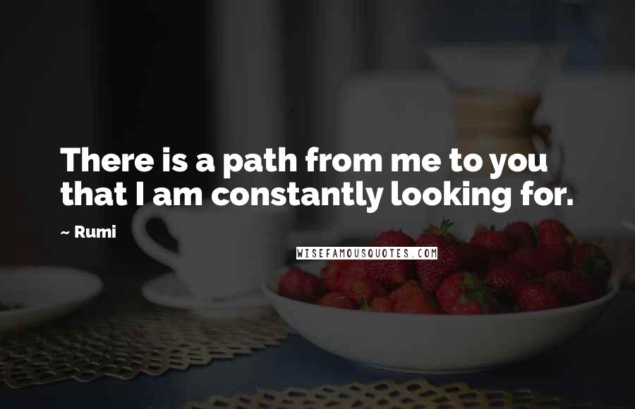 Rumi Quotes: There is a path from me to you that I am constantly looking for.