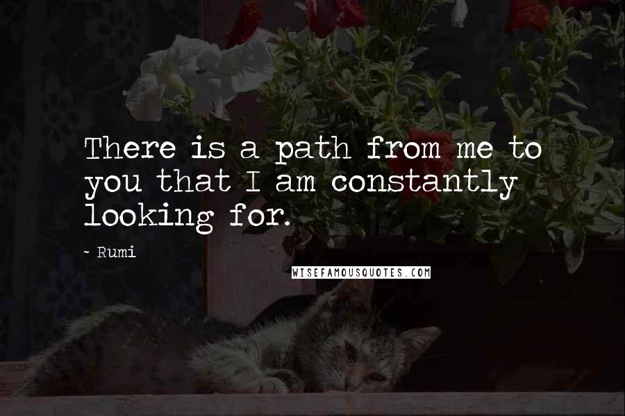 Rumi Quotes: There is a path from me to you that I am constantly looking for.