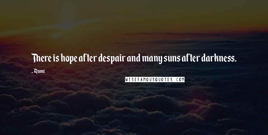 Rumi Quotes: There is hope after despair and many suns after darkness.