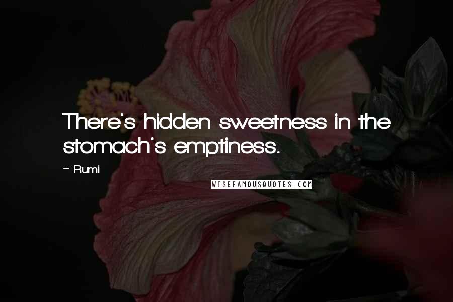 Rumi Quotes: There's hidden sweetness in the stomach's emptiness.