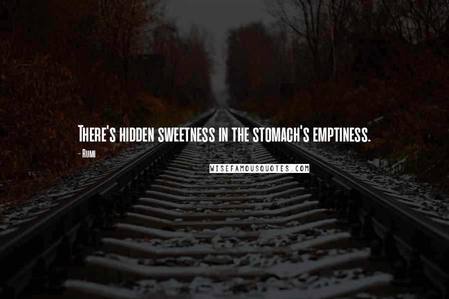 Rumi Quotes: There's hidden sweetness in the stomach's emptiness.