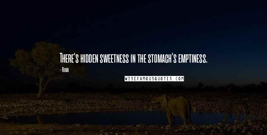 Rumi Quotes: There's hidden sweetness in the stomach's emptiness.