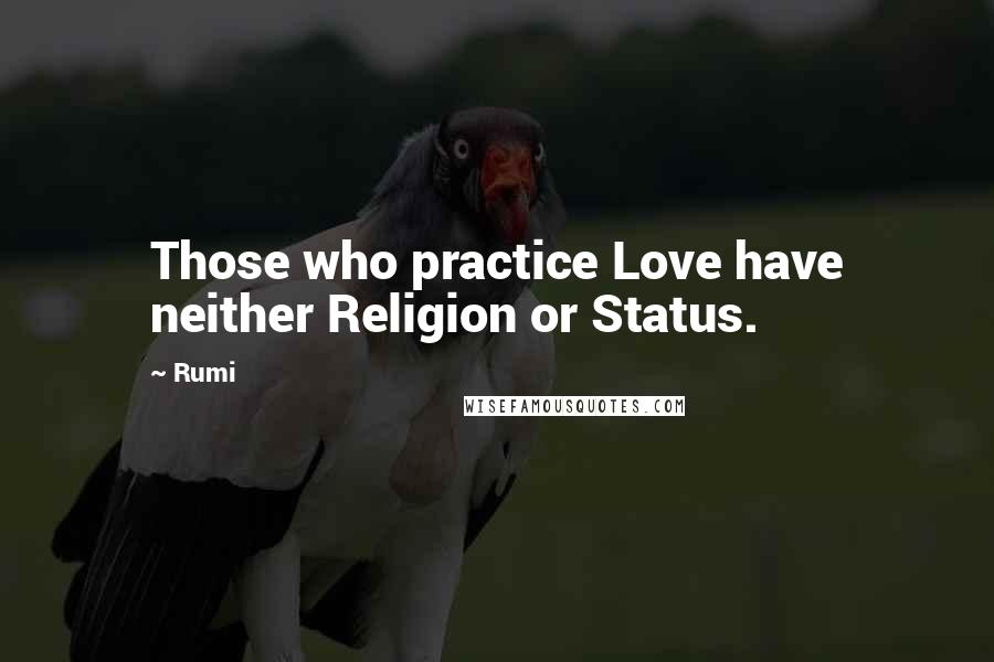 Rumi Quotes: Those who practice Love have neither Religion or Status.