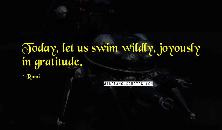 Rumi Quotes: Today, let us swim wildly, joyously in gratitude.