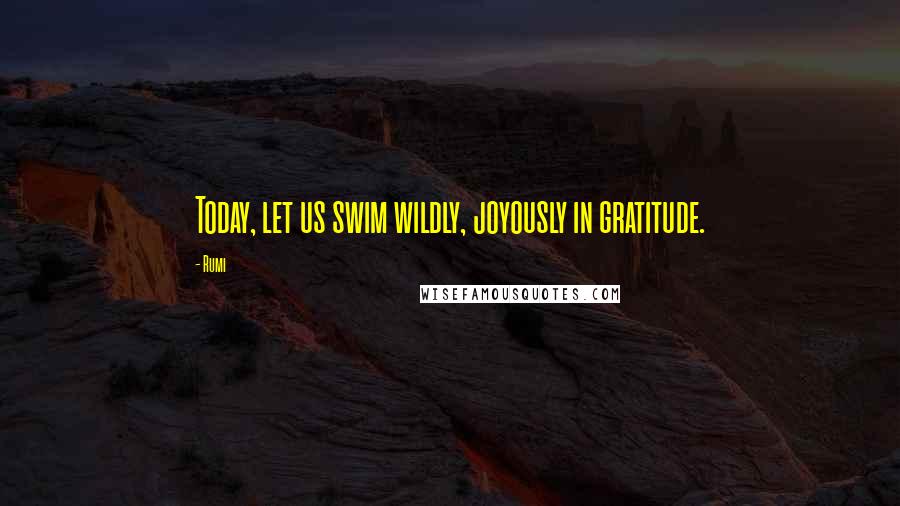 Rumi Quotes: Today, let us swim wildly, joyously in gratitude.