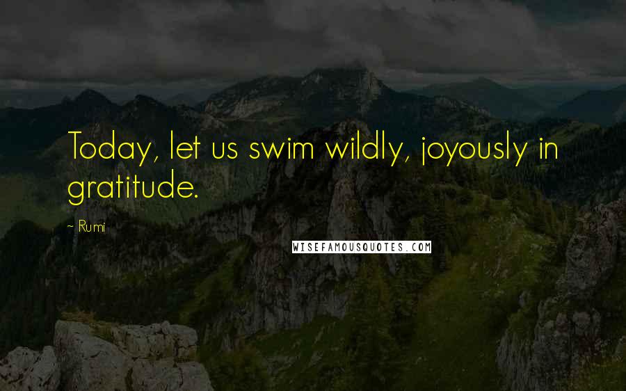 Rumi Quotes: Today, let us swim wildly, joyously in gratitude.