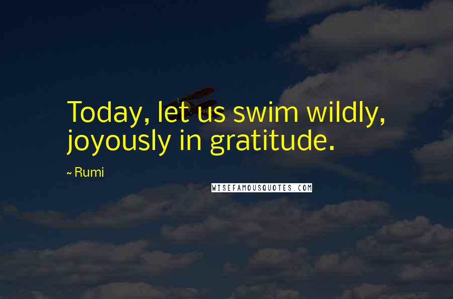 Rumi Quotes: Today, let us swim wildly, joyously in gratitude.
