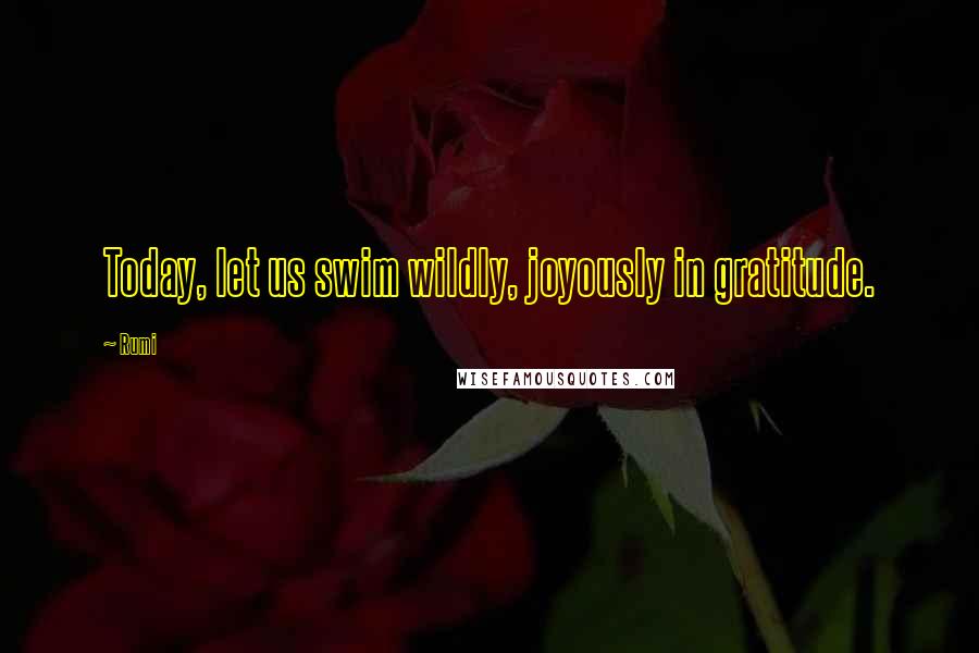 Rumi Quotes: Today, let us swim wildly, joyously in gratitude.