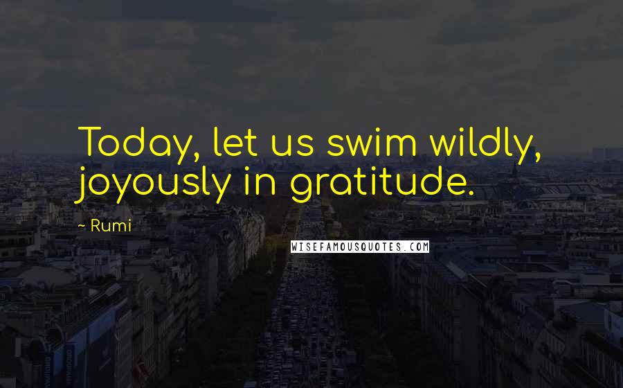Rumi Quotes: Today, let us swim wildly, joyously in gratitude.