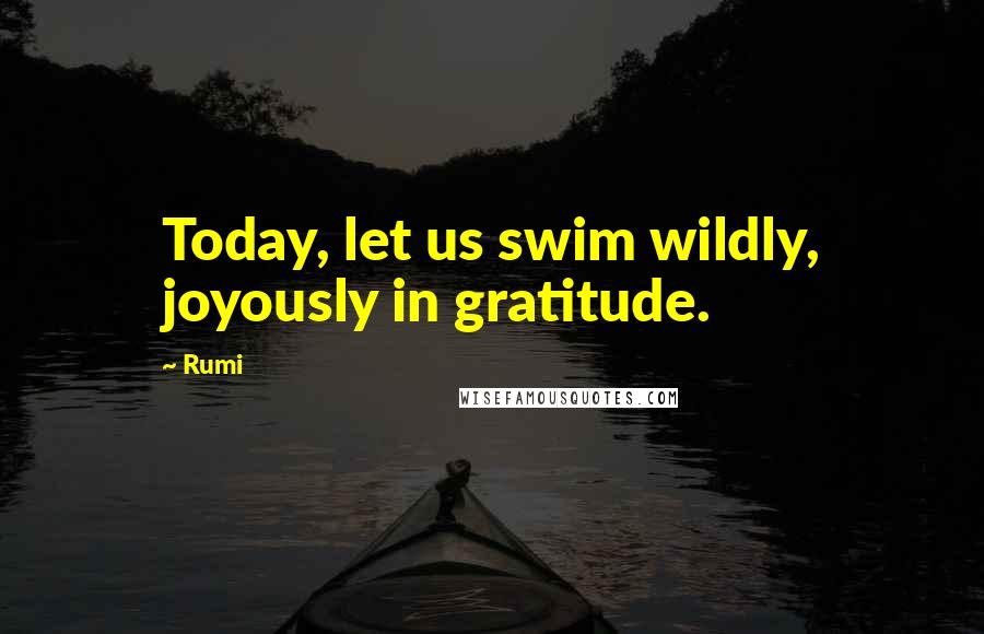 Rumi Quotes: Today, let us swim wildly, joyously in gratitude.