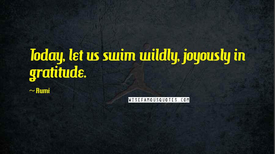 Rumi Quotes: Today, let us swim wildly, joyously in gratitude.