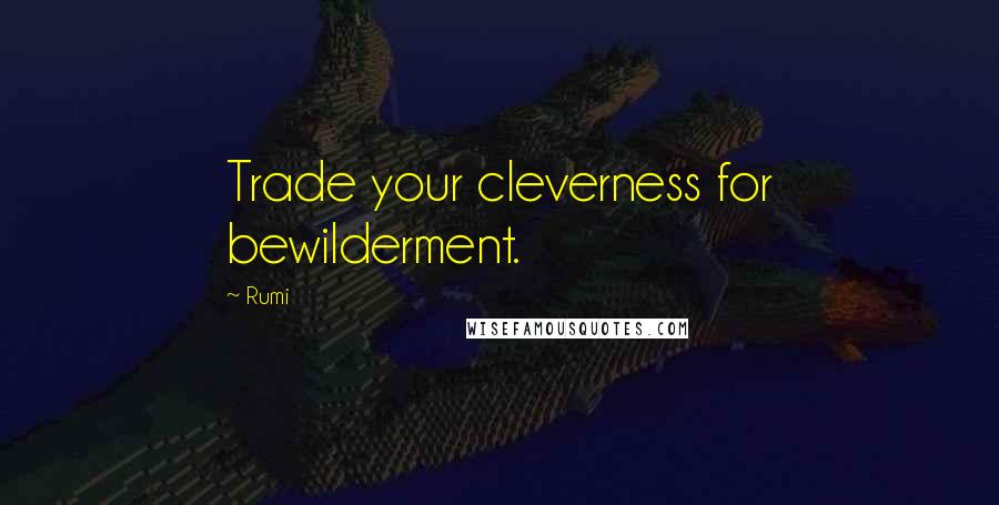 Rumi Quotes: Trade your cleverness for bewilderment.