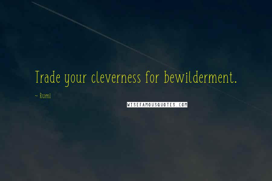 Rumi Quotes: Trade your cleverness for bewilderment.